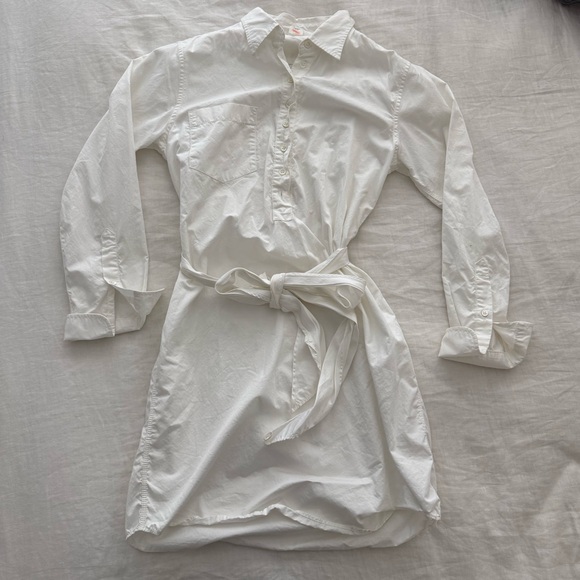 J. Crew Dresses & Skirts - J.Crew White Button-Down Tie-Waist Shirt Dress